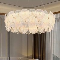 Lustre LED en fer doré, style moderne minimaliste de luxe léger, pour salle à manger/salon/chambre, taille moyenne, garantie de 2 ans