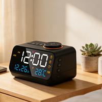 Doppelte USB-Ladeanschlüsse Digitaler LED-Desktop-Musikwecker mit FM-Radio