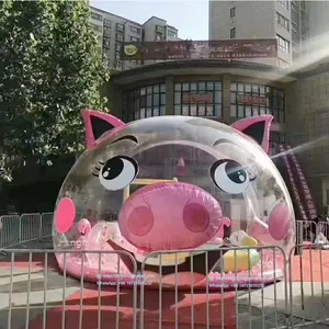 Надувная прозрачная пузырьковая палатка Свинья для надувного парка развлечений надувная площадка