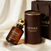 Flacon de parfum unique de haute couture, rond, ambre, 30 ml, flacon de parfum en verre, 50 ml, 100 ml, flacon de parfum avec emballage boîte