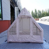 Tenda Tiup 12 Pintu Ganda Empat Musim Portabel Tahan Air Tinggi untuk Berkemah di Luar Ruangan 2 Orang Berbahan PVC Mesh