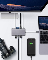 Hub Multifunción de Aluminio con 11 Puertos USB-C, 4 Puertos USB 3.0, AUX de 3.5mm, SD/Micro SD, VGA/LAN - En Stock