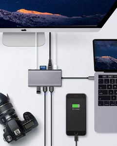 Hub multifonction 11 ports <span class=keywords><strong>USB</strong></span>-<span class=keywords><strong>C</strong></span> en alliage d'aluminium avec 4 ports <span class=keywords><strong>USB</strong></span> 3.0, 3,5 mm AUX, SD/Micro SD, VGA/<span class=keywords><strong>LAN</strong></span> - En stock - Product Image 4