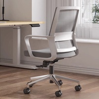 Chaise visiteur moderne en maille grise noire de haute qualité avec pied en acier