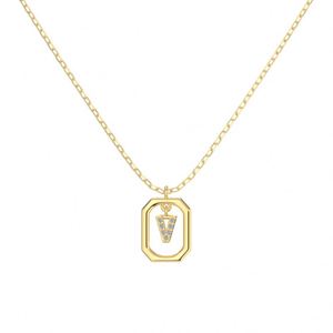 Dylam <b>Initial</b> -V- Pendant <b>Necklace</b> 925 Sterling <b>Silver</b> with 5A Cubic Zirconia 26 Letter Alphabet Jewelry Gifts for Women - Product Image 6