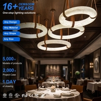 Luminaire suspendu LED rond en marbre d'albâtre, dimmable, certifié RoHS, idéal pour salon, chambre et salle à manger - Vente chaude
