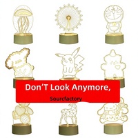 Vente en gros de petits cadeaux, lampes de nuit 3D, éclairage ambiant créatif, logo personnalisé, cadeaux d'anniversaire, lampes de chevet en acrylique, bricolage