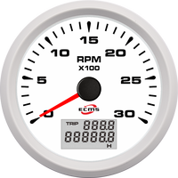 Pengukur Pulsa Digital Putih 85mm 3K RPM Gauge Tachometer Mesin untuk Alat Pengukur Otomatis