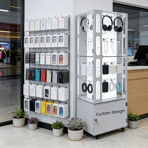 <span class=keywords><strong>Vetrina</strong></span> Espositiva Personalizzata per Accessori Mobili, in Acrilico, <span class=keywords><strong>con</strong></span> Ruote e Illuminazione LED, per Telefoni, Caricabatterie e Auricolari - Product Image 5