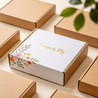 Boîte cadeau esthétique à motif floral, design gratuit, logo personnalisé, dorure à chaud, boîte d'emballage en carton ondulé recyclable, vente en gros