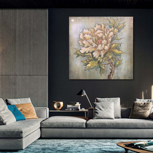JZ-pintura <span class=keywords><strong>al</strong></span> óleo de Rosa grande para decoración del hogar, lienzo de Arte de pared, pinturas abstractas con <span class=keywords><strong>flores</strong></span> - Product Image 3