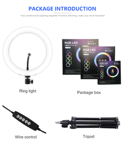 Anneau lumineux LED RVB souple MJ33 MJ26 10 13 pouces 26 <span class=keywords><strong>33</strong></span> multicolore, anneau lumineux musical, lumière vidéo LED bicolore - Product Image 4