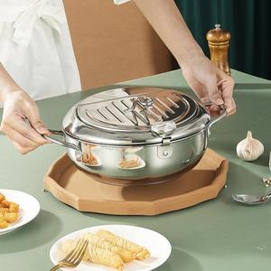 หม้อทอดน้ำมันลึก C293 สำหรับครัว พร้อมอุปกรณ์ทำอาหาร กระทะทอดเทมปุระ ควบคุมอุณหภูมิได้ ผลิตจากสแตนเลส สำหรับทอดไก่ - Product Image 2