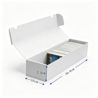 Boîte de rangement personnalisée blanche pour cartes à collectionner avec couvercle rabattable, organisateur en carton pour cartes TCG, jeux sportifs et cartes de collection