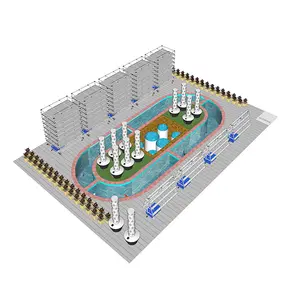 Sürdürülebilir aquaponics büyüyen sistemleri ticari sera ev bahçe balık ve sebze için