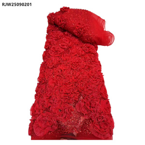 Nouvelle Arrivée Italien <span class=keywords><strong>3D</strong></span> Fleur Lourde Perlée Dentelle <span class=keywords><strong>Tissu</strong></span> De Mariage De Mariée Floral <span class=keywords><strong>3D</strong></span> Sequin Perlé Dentelle <span class=keywords><strong>Tissu</strong></span> pour Robes - Product Image 4