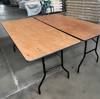 Mesa Plegable Portátil de Madera Moderna para Eventos de Hotel, Bodas y Banquetes al Aire Libre