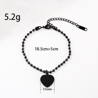 Bracelet chaîne avec pendentif cœur Ywyougang, bracelet chaîne en métal 4 couleurs avec breloque cœur pour gravure laser personnalisée, cadeau de bijoux
