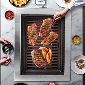 เตาบาร์บีคิวไฟฟ้าเชิงพาณิชย์สไตล์ญี่ปุ่น OEM, หลอดทำความร้อนสแตนเลส 2400 วัตต์, จากโรงงานโดยตรง, สีเงิน/สีดำ - Product Image 2