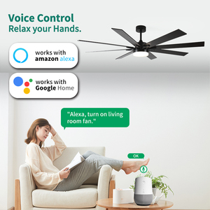 Factory Direct Sales <strong>Black</strong> 72'' LED <strong>Ceiling</strong> <strong>Fan</strong> 6 Speed Reversible 8 Blades <strong>Ceiling</strong> <strong>Fan</strong> with Light and Remote Control - Product Image 6