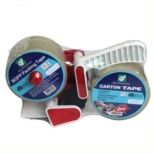 Cinta de Protección para Sellado de Cajas de Cartón BULL BPT-020, Impresa Personalizada, Impermeable, Transparente, Material BOPP Marrón, Adhesivo a Presión - Product Image 2