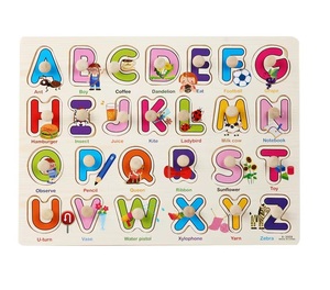 <span class=keywords><strong>Alphabet</strong></span> éducatif 3D Puzzle <span class=keywords><strong>Alphabet</strong></span> en bois Puzzle tableau assorti saisir à la main Puzzle personnalisé chevillé - Product Image 5