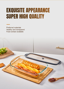 Ustensiles de cuisine en verre borosilicaté allant au four, ustensiles de cuisson allant au lave-vaisselle avec revêtement antiadhésif, plat de cuisson en verre avec couvercle - Product Image 6