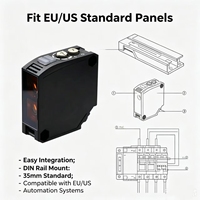 Interrupteur photoélectrique NPN PNP à 5 fils, capteur infrarouge diffuse, double sortie relais NO NC, étanche IP67 pour ligne de convoyeur d'emballage