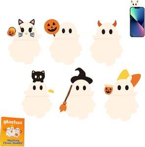 Ahşap Benzeri Yeni Gelen 2025 Cadılar Bayramı Dekoru Ghostees Gizemli Telefon Arkadaşı Dayanıklı Plastik Süs Yapışkanlı Hayalet Balkabağı Telefon - Product Image 2