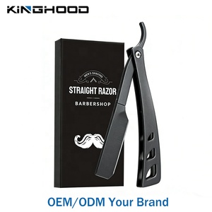 Navaja de <span class=keywords><strong>Afeitar</strong></span> Recta Magnética de Una Sola Hoja con Logotipo Personalizado, Navaja de <span class=keywords><strong>Afeitar</strong></span> Plegable Negra para Hombre, para Salón de Belleza - Product Image 1