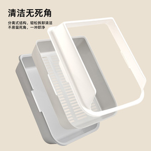 Extra Large Cat Litter Box Rectangle 48x38x20 Pp Material Semi Enclosed With Lid For Cats - Product Image 1