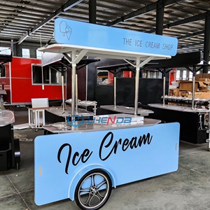 Chariot à glaces de haute qualité, vitrine réfrigérée pour gelato, chariot à pousser manuel, camion de restauration mobile à vendre en Chine - Product Image 3
