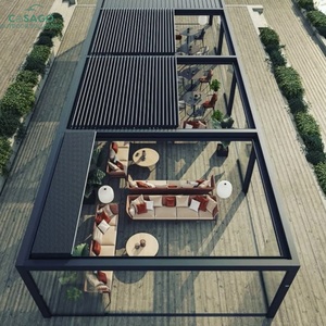 <span class=keywords><strong>Pergola</strong></span> rétractable en aluminium personnalisable avec toit à lames orientables - Design moderne résistant aux intempéries <span class=keywords><strong>pour</strong></span> <span class=keywords><strong>jardin</strong></span> et terrasse 2x3m - Product Image 3