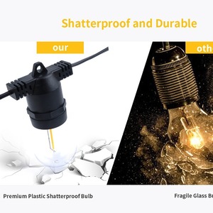 Outdoor E27 Flat Hanging Light <b>String</b> Waterproof LED Lamp Plastic Body 25000 Hours Lifespan For <b>Garden</b> Decoration - Product Image 5