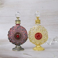 Botol Parfum Logam 30ml Arab Dubai Bermotif Sisik Ikan dan Bunga, Botol Attar Esensial Isi Ulang, Botol Frosted # 30217