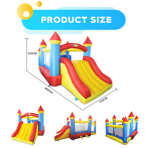Château gonflable <span class=keywords><strong>avec</strong></span> toboggan, <span class=keywords><strong>parcours</strong></span> d'obstacles et piscine à balles pour les fêtes d'enfants - Product Image 2