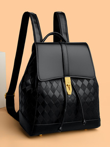 <span class=keywords><strong>Zaino</strong></span> in Pelle PU Nera da <span class=keywords><strong>Donna</strong></span>, Design Elegante, Multistrato, Grande Capacità, per Viaggi e Scuola - Product Image 3