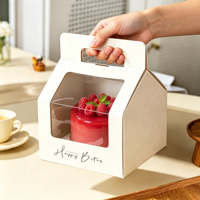 Confezione da 6 Scatole per Cupcake Stile Finestra, Scatole Monouso per Dessert da Asporto