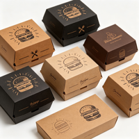 Boîte à emporter personnalisée en papier coréen de qualité alimentaire pour hot-dogs, poulet frit, hamburgers, impression de boîtes à emporter pour la restauration rapide