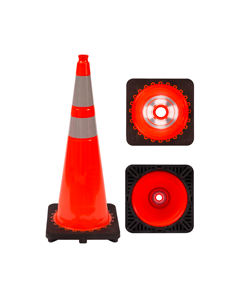 مخروط عاكس مرن للسلامة المرورية من كلوريد البولي فينيل بمعيار الولايات المتحدة الأمريكية 18 "28" 36" - Product Image 2