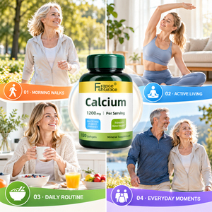 Shecome Calcium de haute qualité 1200 mg avec 1000 UI de Vitamine D3, gélules pour la santé osseuse, complément de calcium et de vitamine D pour adultes - Product Image 6