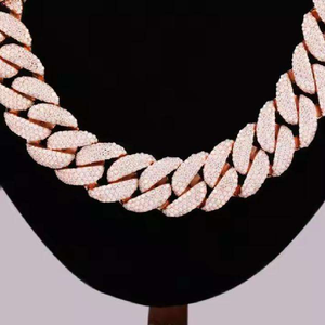 สร้อยคอแบบ Cuban Link หนักแน่น สไตล์ฮิปฮอป ชุบทอง ประดับเพชรเลี้ยงในห้องปฏิบัติการ พร้อมใบรับรอง สำหรับผู้ชายและผู้หญิง สไตล์สตรีทแวร์สุดหรู - Product Image 2