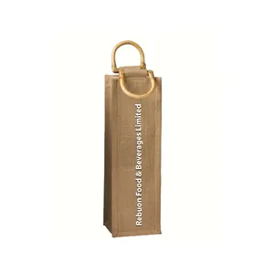 Mehrfarbig hohe Qualität individuelles Logo Bargeldverkauf einzelne Flasche Leder Jute Weingut für Geschenk Flasche Jute Weingut aus Bangladesch