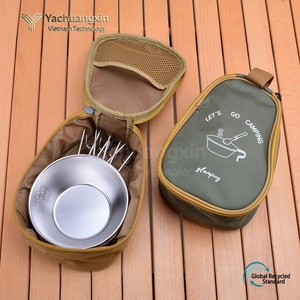 กระเป๋าเก็บของสำหรับตั้งแคมป์กลางแจ้ง ผ้าอ็อกซ์ฟอร์ด 19x14x7.8 ซม. กระเป๋าหิ้วพิมพ์ลาย Let's Go Camping สำหรับใส่ภาชนะบนโต๊ะอาหาร - Product Image 2