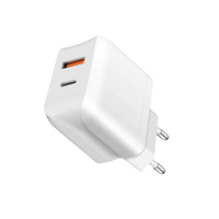 Pengisi Daya Dinding 2-Port Type-C 20W Cepat Tren 2025 PD QC3.0 untuk Ponsel Laptop Adaptor Daya Perjalanan Colokan US EU