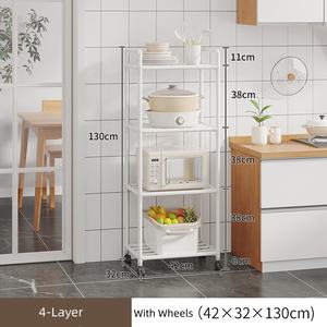 Estantes de Almacenamiento de Alambre Metálico de Múltiples Niveles con Tablero de PP para <span class=keywords><strong>Armario</strong></span>, Garaje, Cocina, Baño y Lavandería - Product Image 6