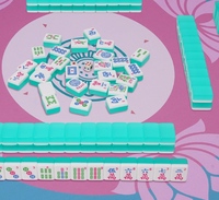 Ensemble de tuiles de mahjong moderne de luxe avec 2 dés, 166 tuiles acryliques gravées (1.2), portable, bleu turquoise