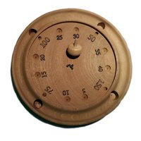 Jeu de roulette en bois de 30 cm de diamètre, jeu de société en bois massif naturel pour les fêtes de famille et les divertissements de Noël