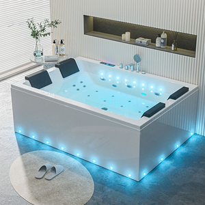 Bañera de Hidromasaje de Lujo Acrílica Blanca para Interiores, Modelo 2025, Independiente, con Ondas de Surf, para SPA - Product Image 1