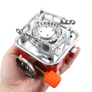 Réchaud à gaz portable carré rouge pliable pour camping, pique-nique, cuisson, ébullition d'eau en 4-6 minutes - Product Image 1